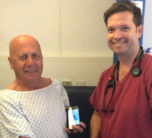 Patient Gerald Brown with consultant Duncan Field