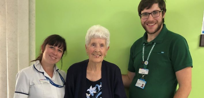 Photograph of Lyndsey Smith, patient Doris Allaton and James Lander