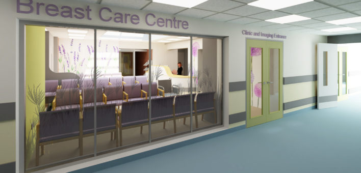 Architect's impression of the entrance to the proposed new Breast Care Centre
