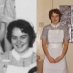 Sue, at the start of her training at St Bart’s in 1972 (left), and in her final year in 1975 (right)