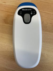 The portable header that will be used to scan a patient’s pacemaker