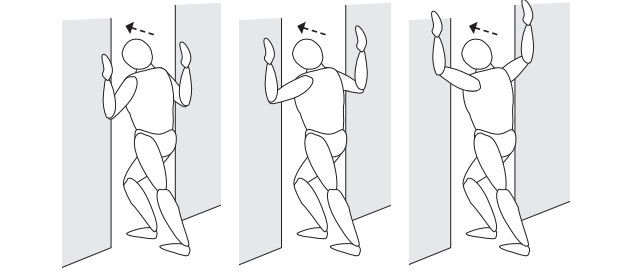 Illustration of shoulder stretch using a doorframe