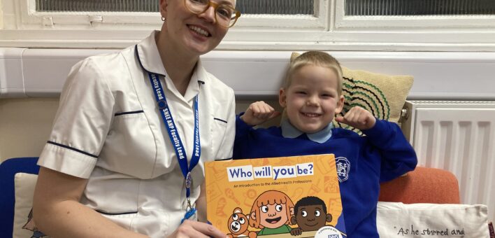 Jemma Yarnton-Peacock displays the book with son Reggie, 5.