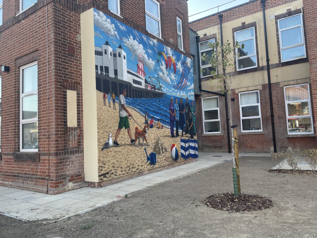 A mural painted on the outside of the Clacton UTC building