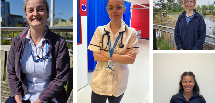 A picture montage of all four physiotherapy apprentices